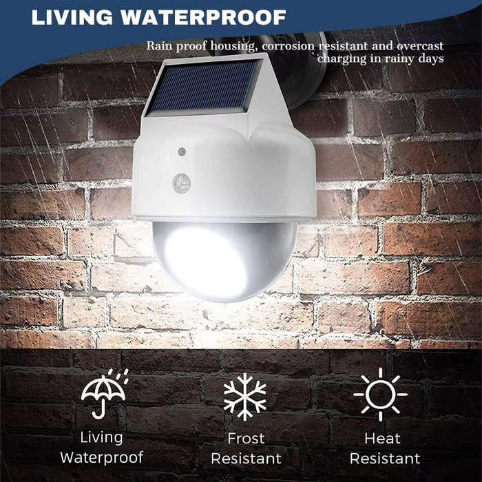 White Light - Solar Powered LED Wall Light Outdoor Security Lamp with Motion Sensor & Camera-Style D