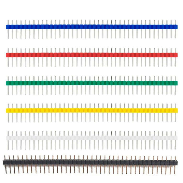 30pcs - 30PCS Single Row Male Header Connector Kit 40-Pin 2.54mm Colorful Copper PCB Pin Components