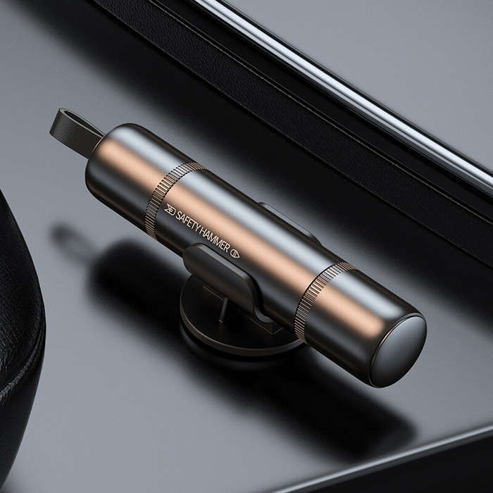 2 - 2 in 1 Mini Car Safety Hammer Breakers Multi-function Escape Tool Car Emergency Safety Hammer Cu