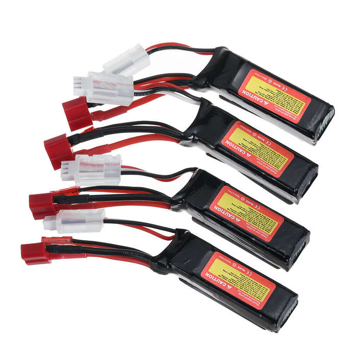 4pcs - 4PCS ZOP Power 7.4V 600mAh 60C 2S LiPo Battery JST + T Plug with B3 Charger XT30 Adapter Cabl