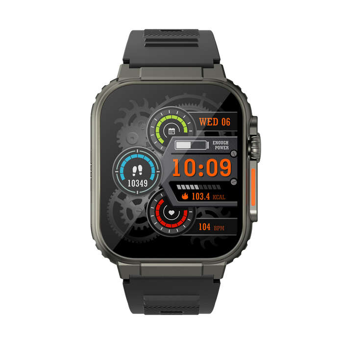 A70 1.96 inch HD Screen Heart Rate Blood Pressure SpO2 Monitor BT5.0 600mAh TWS Connection Smart Wat