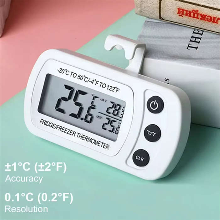 Black - Fridge Thermometer With Hook Anti-Humidity Refrigerator Freezer Electric C/F Conversion LCD