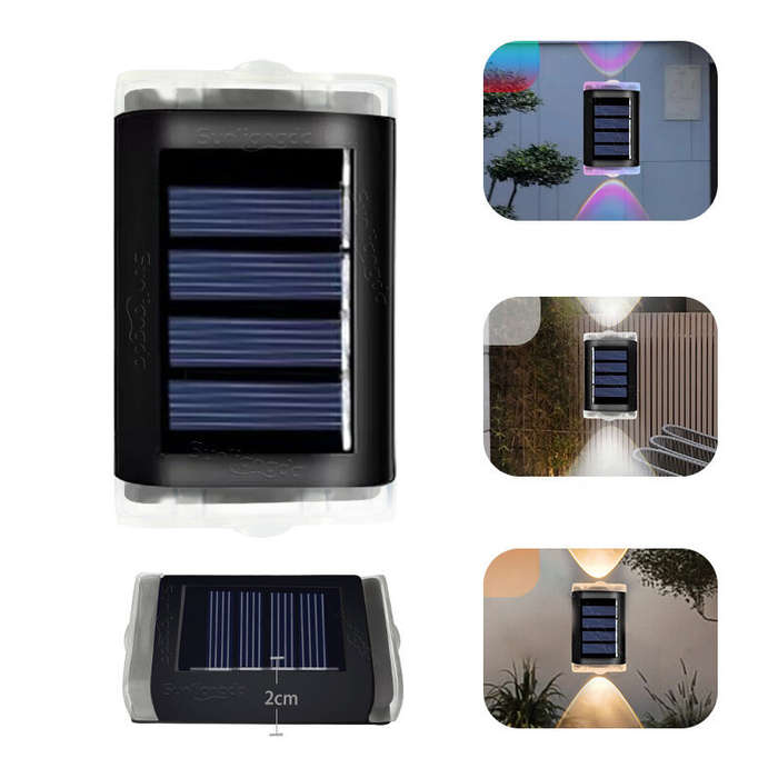 White Light - Solar Lamp Wall Lamp Up And Down Light Outdoor Wall Washing Lamp Balcony Lighting Nigh