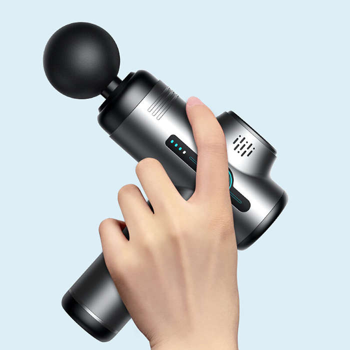Dark Grey - KONKA V1 Massage Gun 6 Speeds Adjustable Gear 6 Massage Heads 3200 rpm Fascia Gun Muscle
