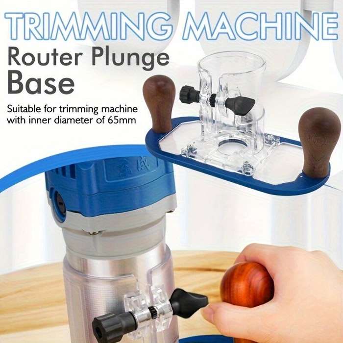 Black - Trimming Machine Router Plunge Base for 65mm Trimming Machine Transparent Acrylic Design wit