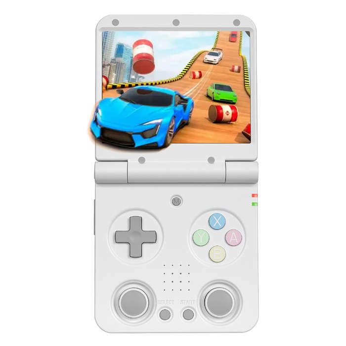 Grey - Miyoo Flip V2 Handheld Flip Game Console 3.5 Inch IPS Screen Dual Analog Sticks 2.4G/5G WiFi