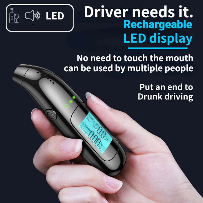#1 - Digital Alcohol Tester LCD Display High-precision Breathalyzer Professional Alcohol Breath Rech