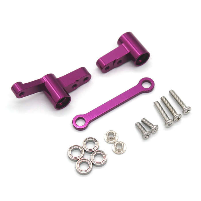 Purple - Metal Upgrade Steering Assembly Modification With Bearings For MJX 14209 14210 RC Car Parts