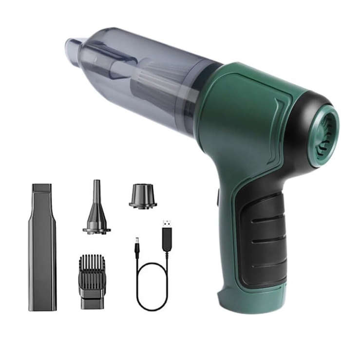 Gray - Handheld Vacuum Cleaner 120W 9000Pa Suction 40mins Working Time Portable Car Vacuum Cleaner w