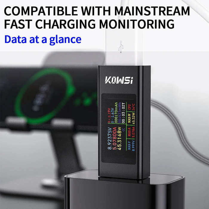 Black - KWS-MX23 USB Digital DC Voltage Ammeter Power Meter Voltmeter Current Meter Cell Phone Charg