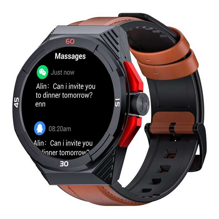 Black Steel - LOKMAT COMET2 PRO 1.46inch HD Screen bluetooth Call Heart Rate Blood Pressure Blood Ox
