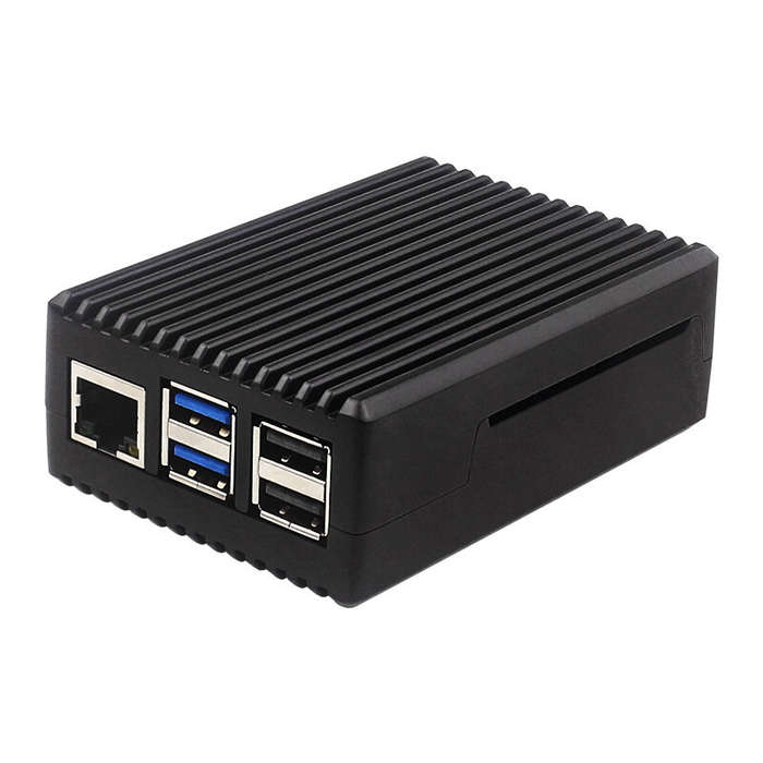 Raspberry Pi 5 Passive Cooling Case Aluminum Alloy Dissipation Striped Shell Box