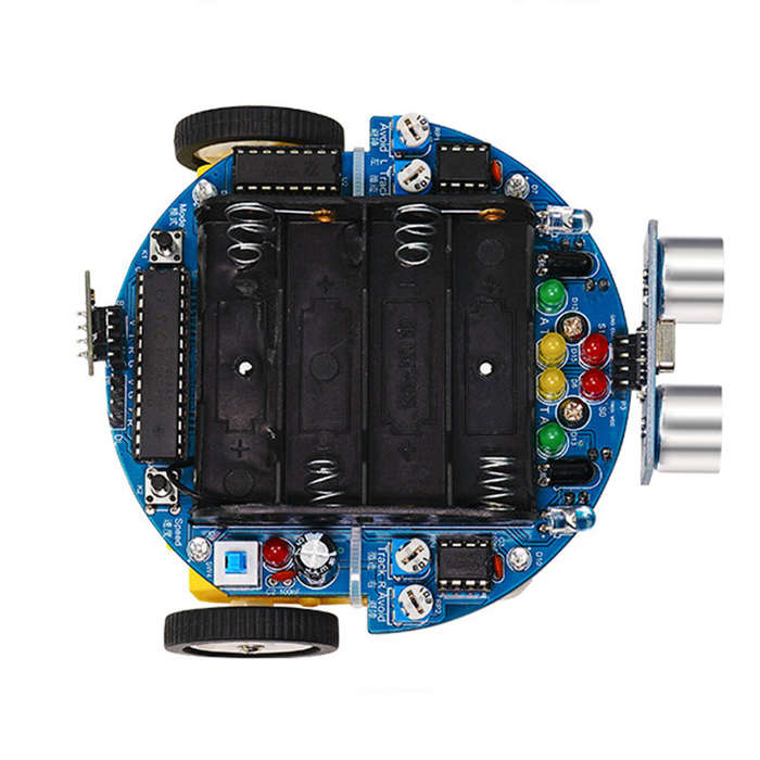 #1 - HU-063 Graphical Programming 51 Intelligent Car Kit Infrared Tracking Ultrasonic Obstacle Avoid