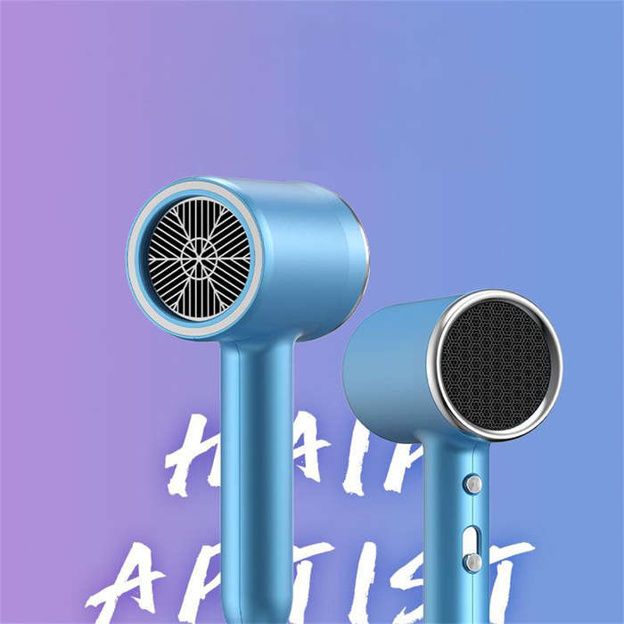 purple - 1800W Hair Dryer With 3 Heat & Speed Settings Compact Lightweight Design Negative Ion Techn