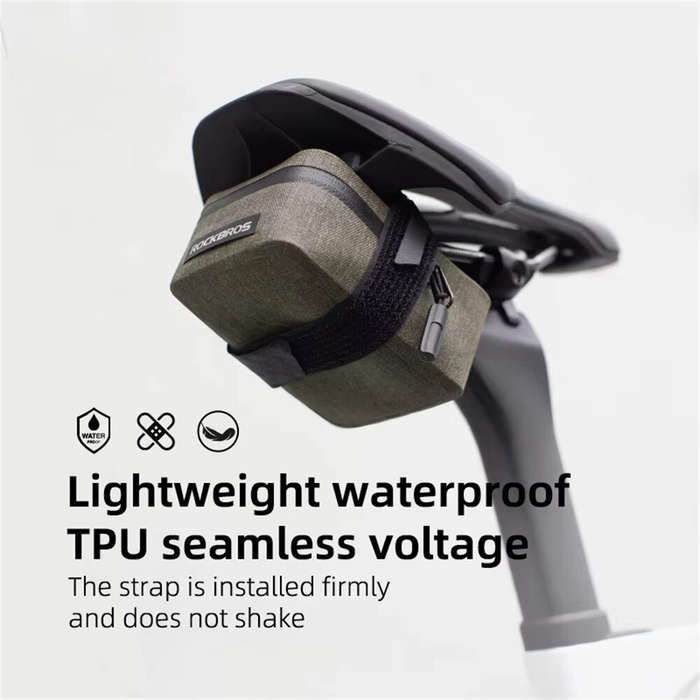 White - ROCKBROS 0.4L Mini Bicycle Saddle Bag Tail Bag Lightweight Waterproof Portable Wear-resistan