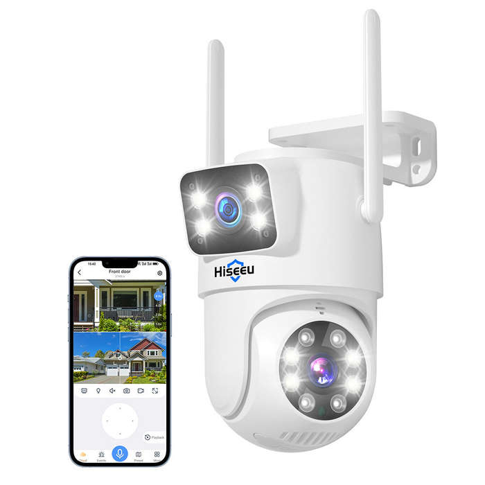 Hiseeu 2 Pack 6MP WIFI IP Camera Wireless Security Camera 5G 2.4G WiFi Dual Lens PTZ Outdoor Motion