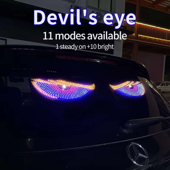 Blue - Universal Car Devil's Eye Decorative Light USB 5V Eye Decorative Light With 11 Modes Big Eyes