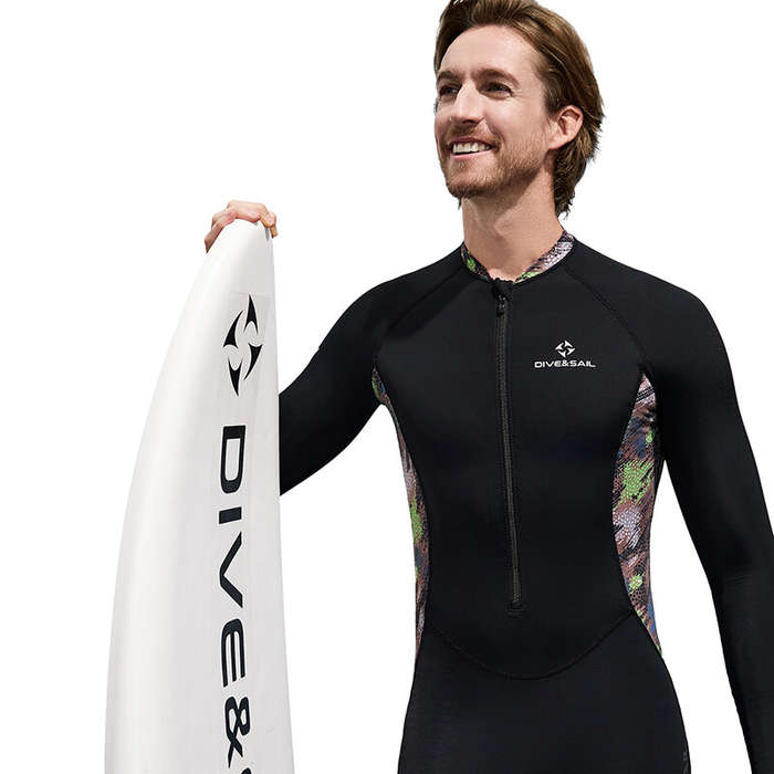 3XL - DIVE&SAIL Men Full Body Dive Skins Wetsuit UPF50+ Sun Protection Quick-drying One-piece Long S