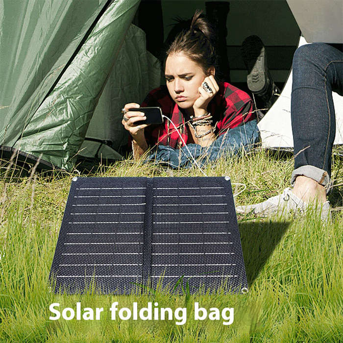Black - 9W Portable Solar Panel Monocrystalline Silicon 6V Outdoor Charging Mobile Phone Tablet Powe