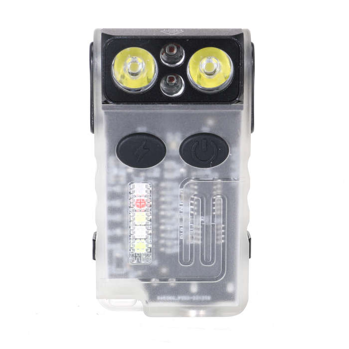 Red+White LED, Fluorescent white - Astrolux E1 1000 Lumens EDC Keychain Flashlight with Sound Alarm