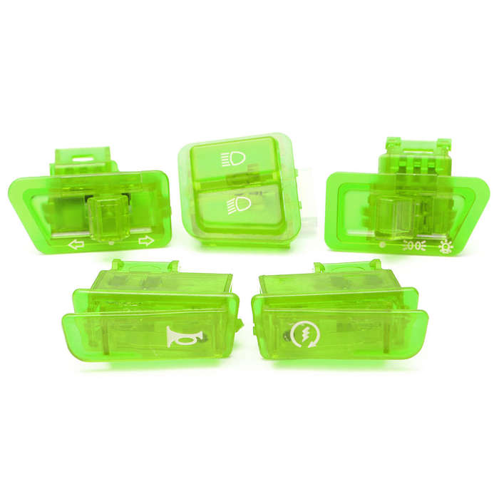 Green - Turn Signal Head Light Horn Dimmer Starter DIY Switch Button For GY6 50cc 125cc 150cc Moped