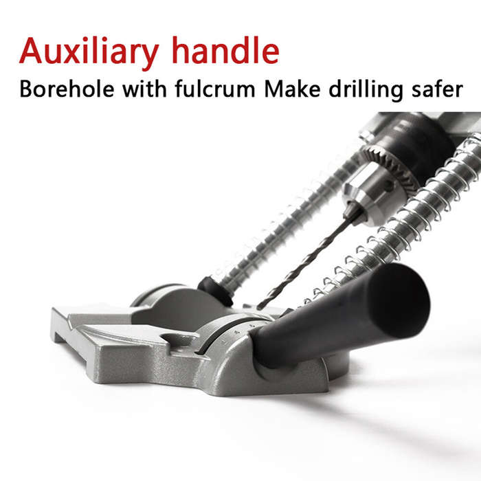 Versatile Drill Stand for Woodworking Enthusiasts Multi-Angle Hole Puncher Mini Drill Hammer Holder