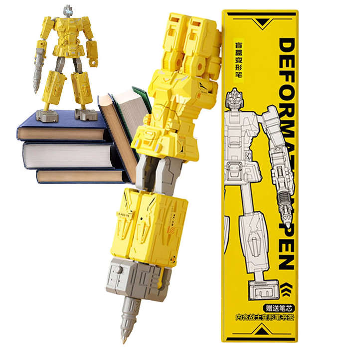Blue - 2 In 1 Robot Toy Deformable Pen Robot Deformation Action Figure Model Children Kids Birthday