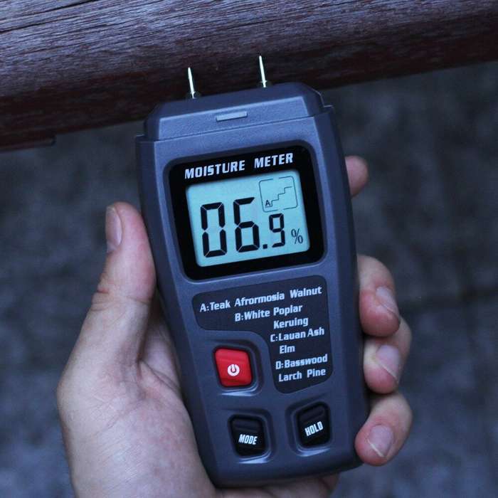 BSIDE EMT01 Digital LCD Portable 0~99.9% Wood Moisture Meter Integral Pins Auto Power Off