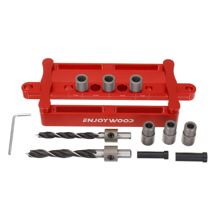 Metric - ENJOYWOOD X320 Self Centering Dowelling Jig Metric Inch Dowel Punch Locator Drilling Tools