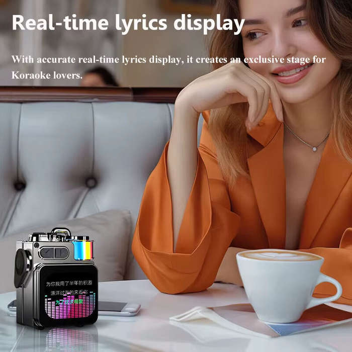 Black - DK08 Smart Touch Screen bluetooth Speaker Mini Pocket Audio Player 40mm Driver Hands-free Ca