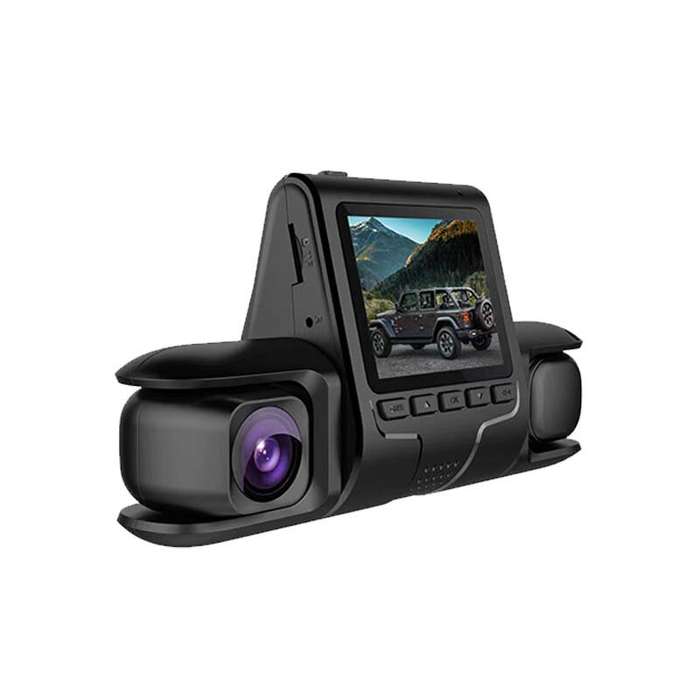 Black - 1080P Triple Lens Car Dash Cam Dashcam Front Inside & Rear HD Car DVR 120 Angle Loop Recordi