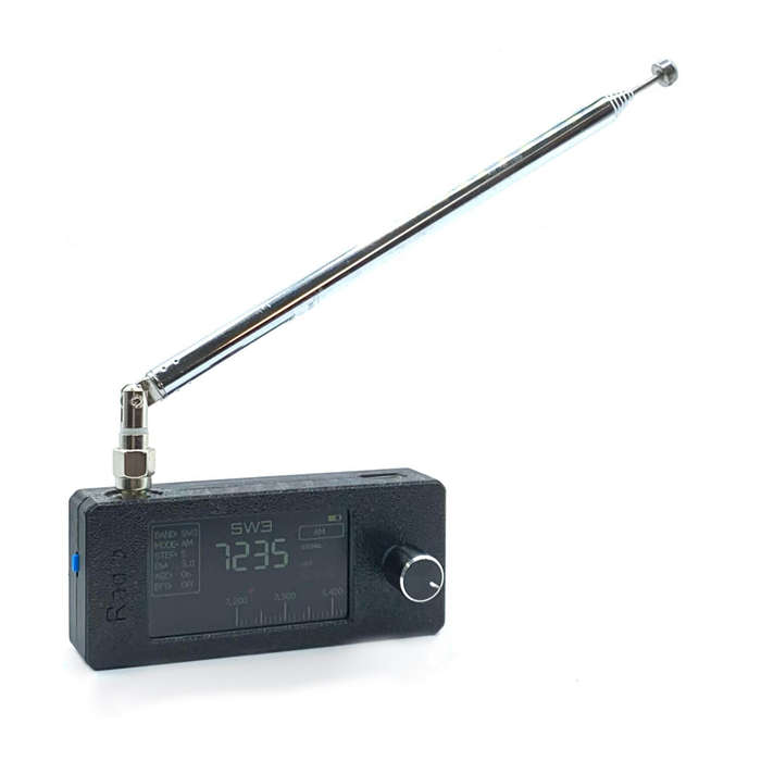 Black - SI4732 Pocket Radio Receiver ESP32-S3 Control 1.9" IPS Display Full Band LSB USB AM FM 800mA