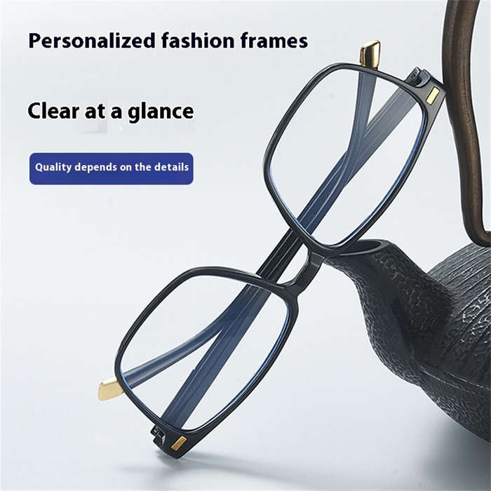 +300 - Anti Blue Light Reading Glasses Men Black Full Frame Hyperopia Eyewear High-definition Comfor