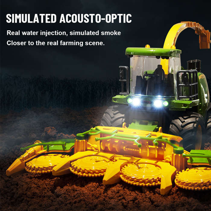 Green - KORODY 6602 RTR 1/24 2.4G 6CH RC Car Harvester Truck Remote Control Farmer Models Smoke Ligh