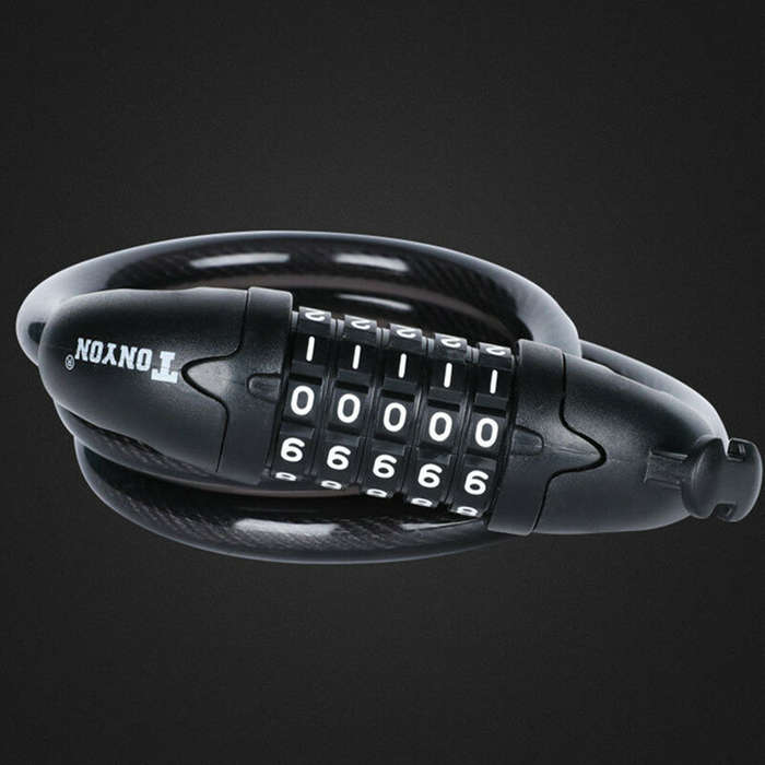 Black - Bicycle Lock 5 Digit Code 1200mm*12mm Anti-theft Lock Bike Security Accessory Steel Cable Cy