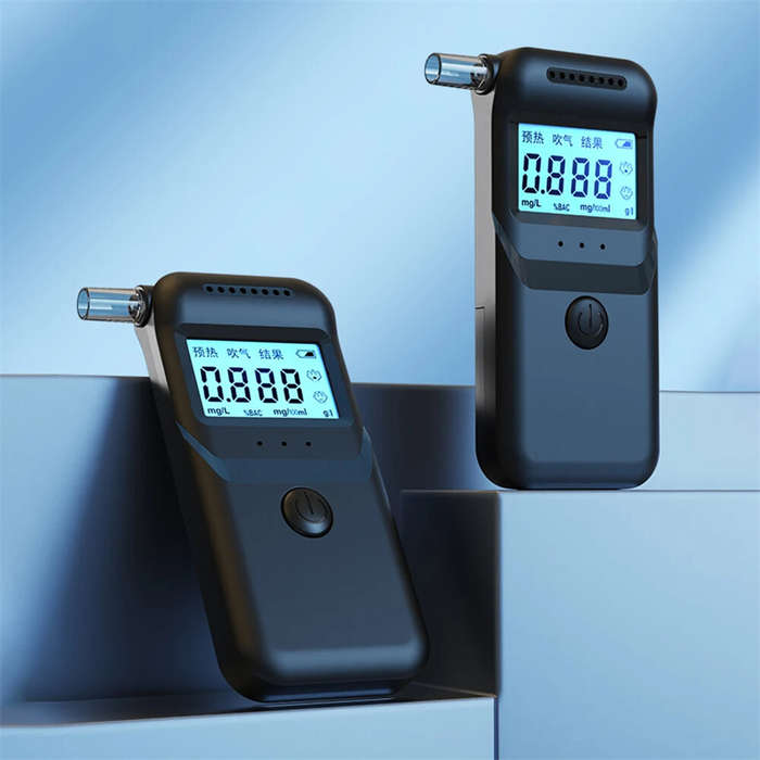 Black - MR997 Digital Alcohol Breathalyzer with 5 Mouthpieces LCD Display Portable Breathalyzer Alco