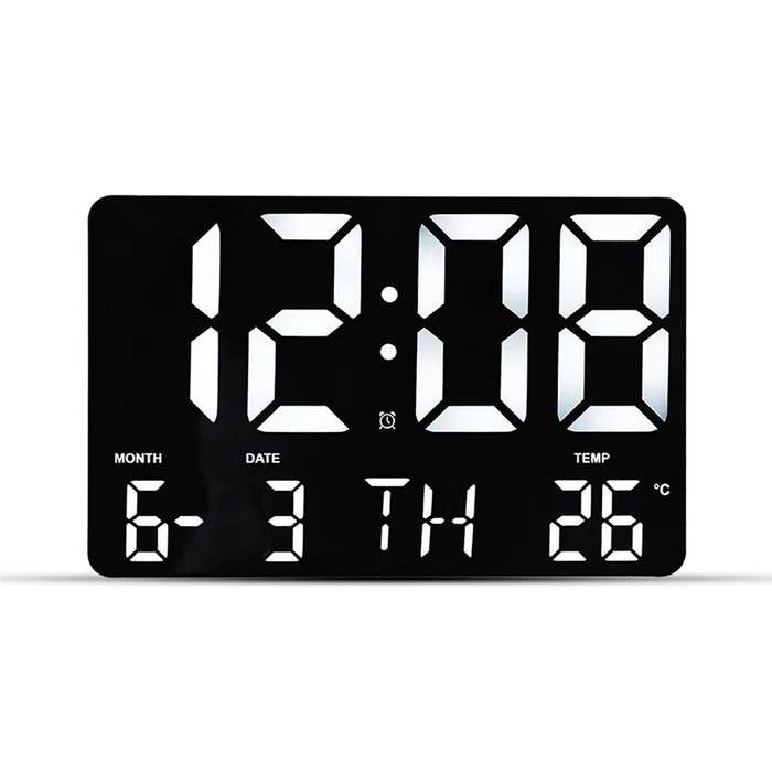 Multicolor - 16-Inch LED Digital Wall Clock Alarm Clock Large Screen Temperature Date Day Display Wi