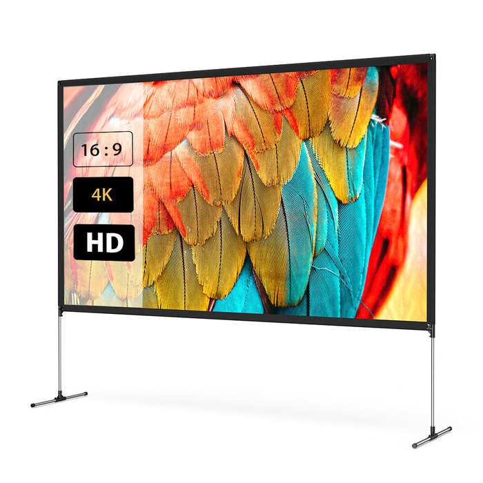 BlitzWolf BW-VS6 80/100-Inch Projector Screen with Stable Stand 4K Resolution 16:9 Foldable Anti-Cre