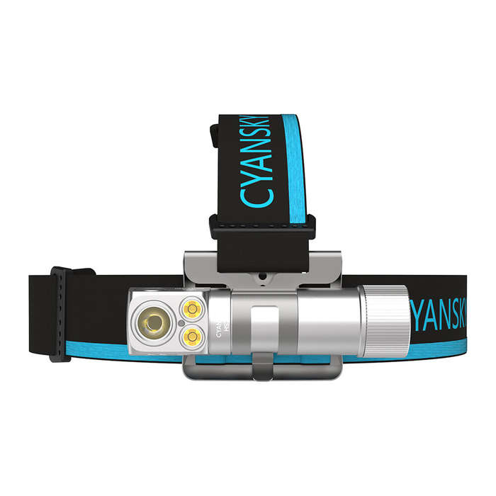 Silver - Cyansky HS7R 2800 Lumens Powerful 2 in 1 LED Flashlight Headlamp Spotlight and Floodlight H
