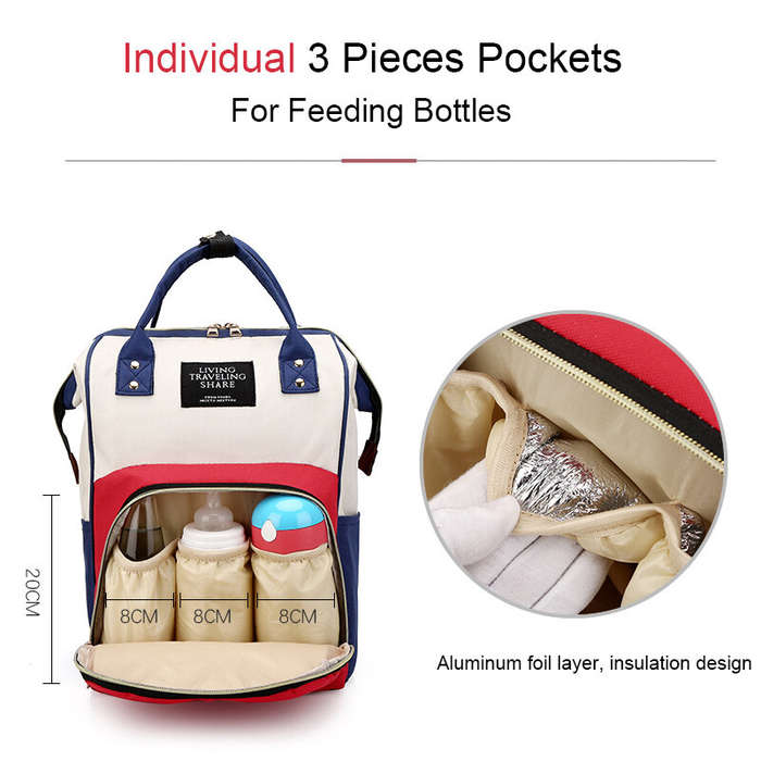 Pink - Multifunctional Large Capacity Waterproof Oxford Cloth Mobile Phone Tablet Diaper Storage Bag