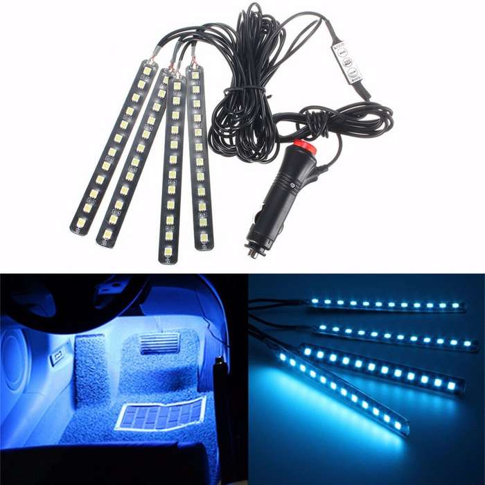 Ice Blue - GLIME 12V 48LED 5050smd Car Decorative Atmosphere Light Strips SUV Interior Footwell Neon