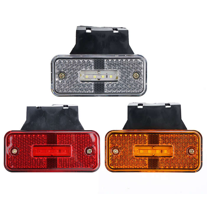 Red - Red/White/ Amber/ 24V 4LED Truck Side Marker Lights Trailer Clearance Tractor Van Side Lamp