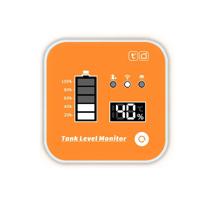 EU Plug - ME201R Ultrasonic Level Sensor Water Tank Monitor 0.1m-4m Measuring Range LCD Temperature