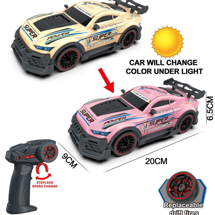 Blue - YK2403 RTR 1/20 2.4G RWD Drift RC Car Photochromic Color Changing Support App Control LED Lig