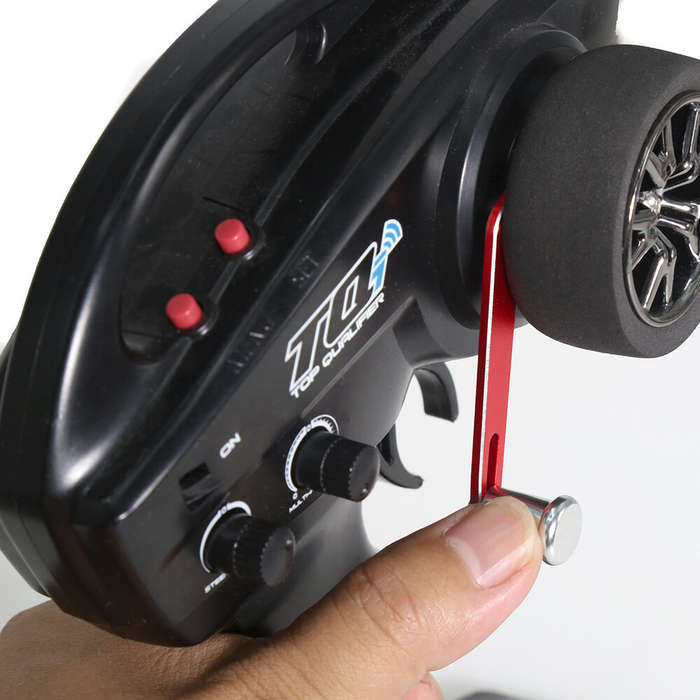 Black - Transmitter CNC Aluminum Alloy Steering Wheel Trigger One-Handed Control Adapter for TRAXXAS