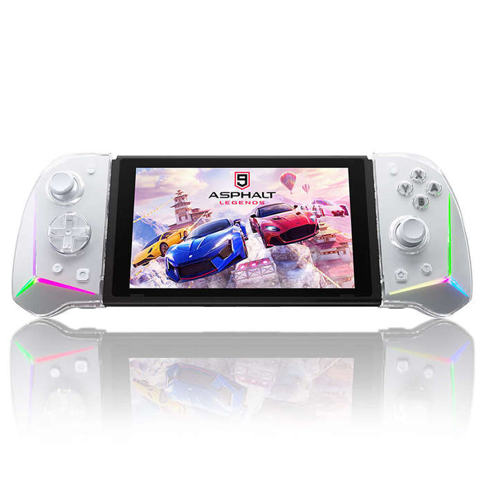 White - EasySMX S15 L/R Split Joypad Wireless RGB Controller Compatible with NS/OLED 6-Axis Gyro Swa