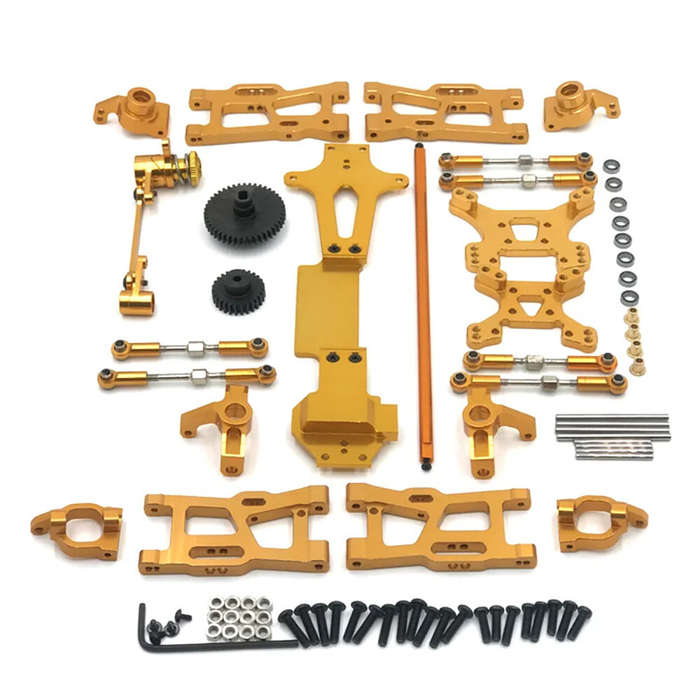 Gold - Upgrade Metal C Seat Steering Cup Swing Arm Central Drive Shaft For WLtoys 1/14 144010 144001