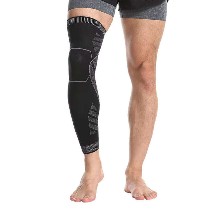 M - AOLIKES Long Leg Compression Sport Protective Sleeves Full Leg Sleeve Elestic Brace Knee Support