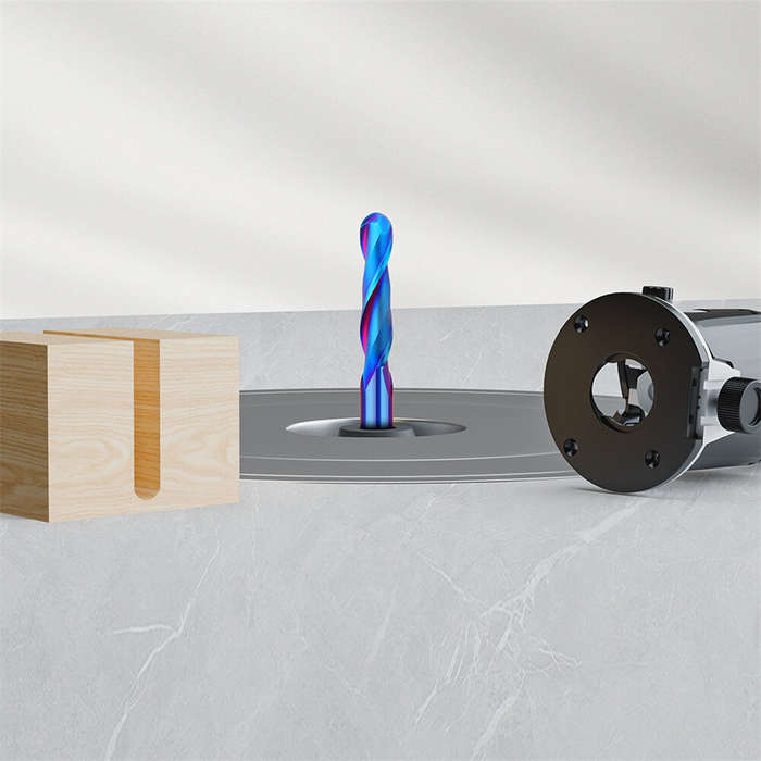 1/4 Inch / 6.35mm - 1/4 Inch/6.35mm 8mm Shank Spiral Up Cut Ball Nose End Mill Router Bit with Nano