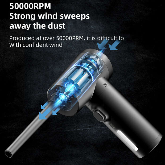 #A - 2 In 1 6000mAh Cordless Portable Digital Display Air Duster Blower Vacuum Cleaner Portable Car